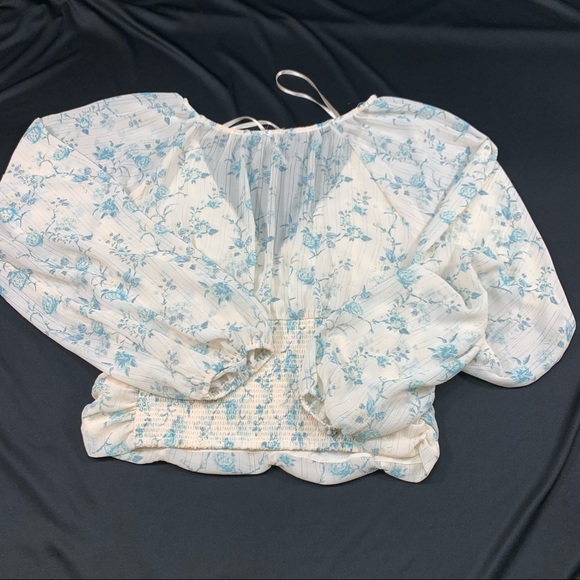 Free people final rose blouse v neck long sleeve - Picture 8 of 10